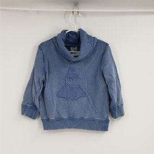 TOPOLINO blue kids cowl neck sweatshirt